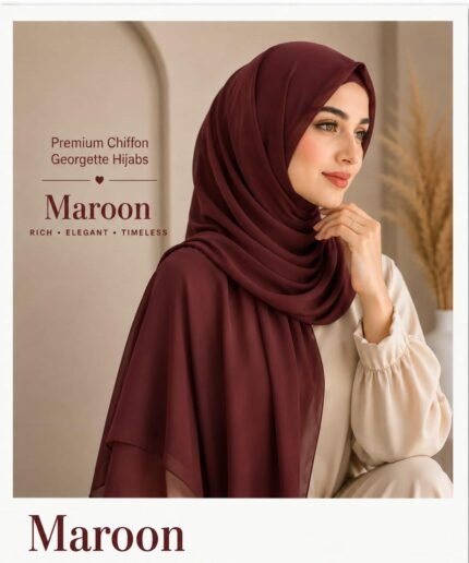 Maroon Chiffon Hijab
